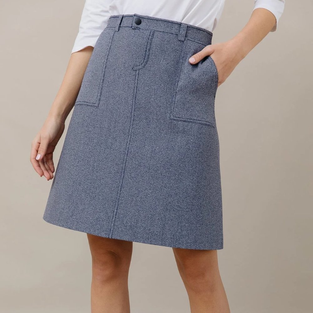 Apparalel Knit A-Line Denim Skirt